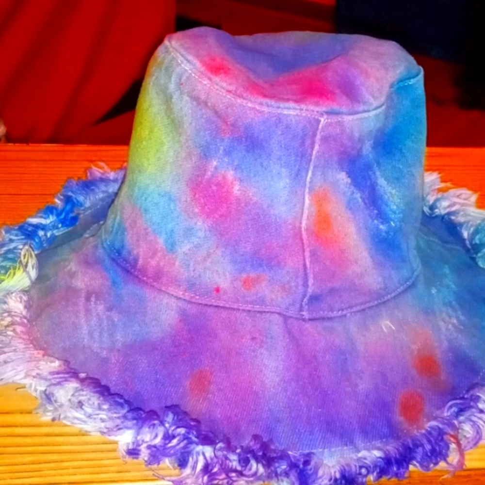 Custom tie dye Jean bucket